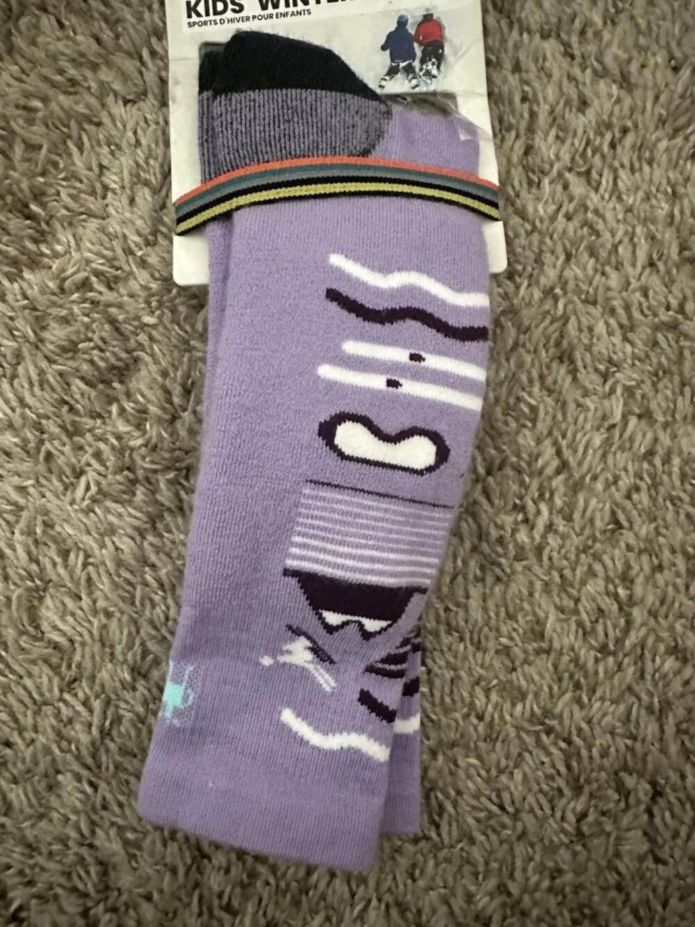 Smartwool Kids Wintersport Full Cushion Merino Wool Ski Socks Large Purple/Black